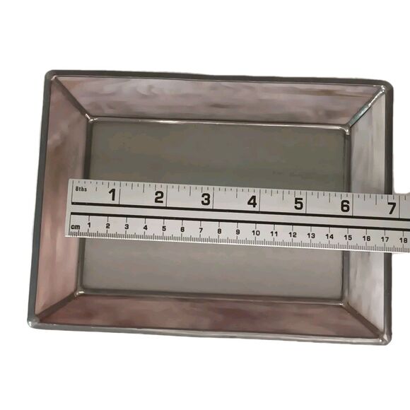 Vintage Light Purple Slag Stained Glass Photo Frame 7.5" x 6.5" Fits 4" x 6" - Picture 13 of 14